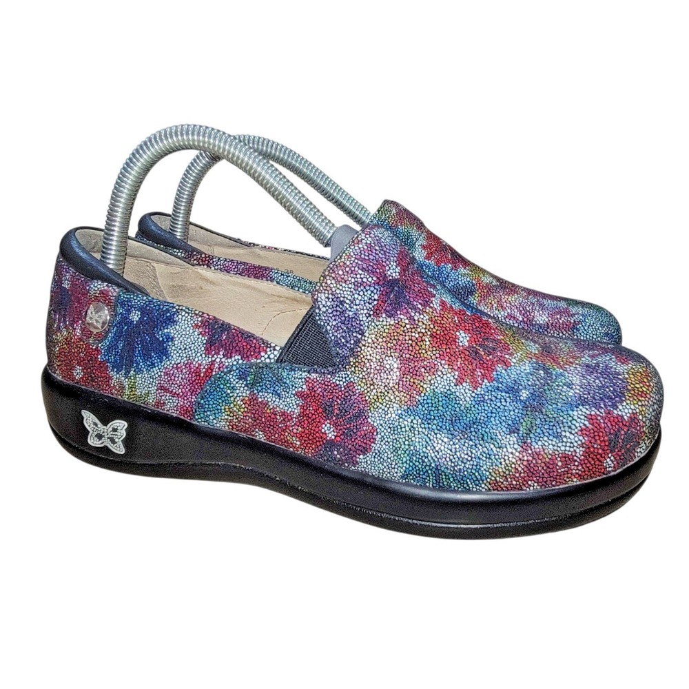 Alegria Keli Pro Bloomies Leather Clogs Shoes Women 38 US 8-8.5 Floral Colorful